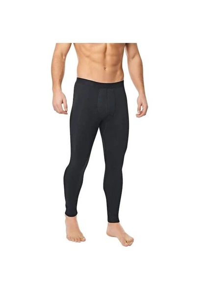 Erkek İçi Pamuklu Termal Pijama Tayt İçlik Siyah ürün görseli 1