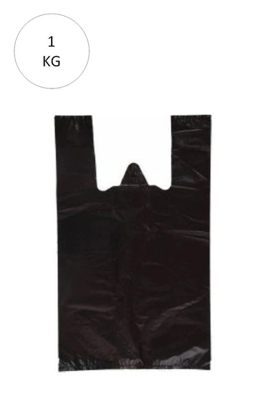 Siyah Atlet Poşet Orta Boy 29x50 cm Takriben 85 Adet 1 Kg ürün görseli 1