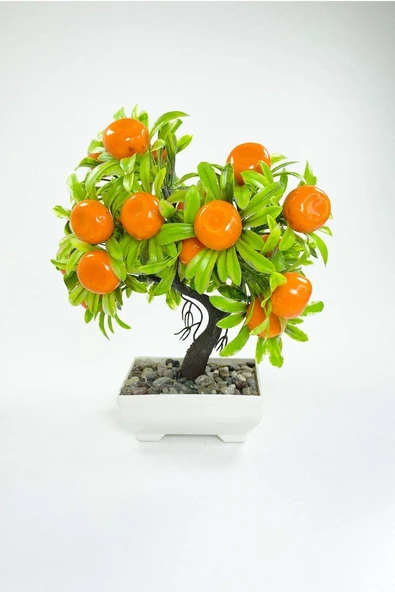 Dekor Ağaç Portakal Ağacı Saksılı Dekoratif Ağaç Biblo 24x13 cm ürün görseli 1