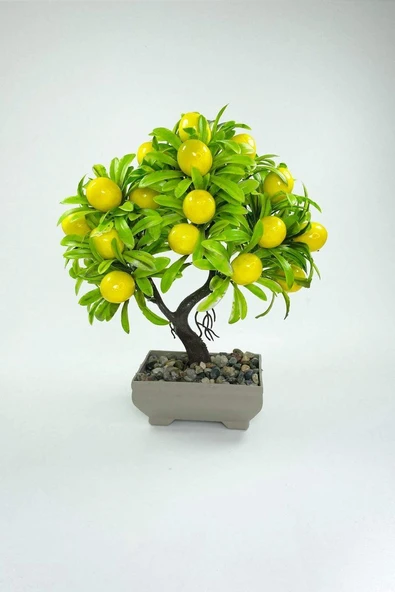 Dekor Ağaç Limon Ağacı Saksılı Dekoratif Ağaç Biblo 24x13 cm ürün görseli 1