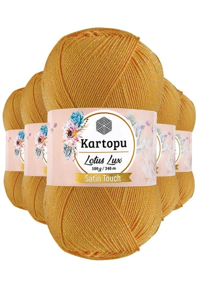 5 Adet Lotus Lux Bikini Büstiyer Bluz Simli Örgü İpi K318 Koyu Sarı ürün görseli 1