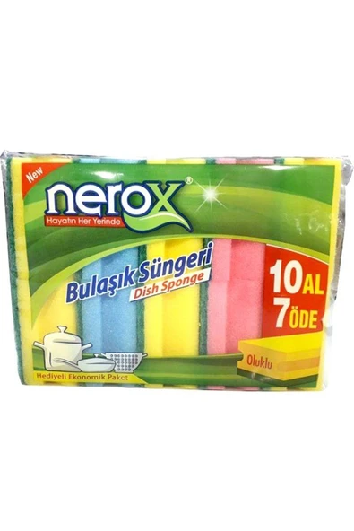 Nerox Bulaşık Süngeri Oluklu 10'Lu Royaleks-NRX-F551 ürün görseli 1