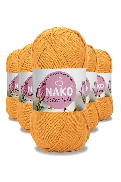 5 Adet Cotton Lüks Yelek Tunik Kazak Bluz Hırka İpi Yünü Koyu Sarı 97553 ürün görseli 1