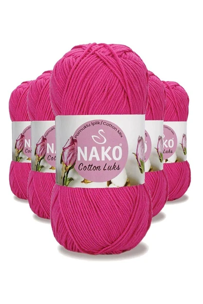 5 Adet Cotton Lüks Yelek Tunik Kazak Bluz Hırka İpi Yünü Fuşya 97572 ürün görseli 1