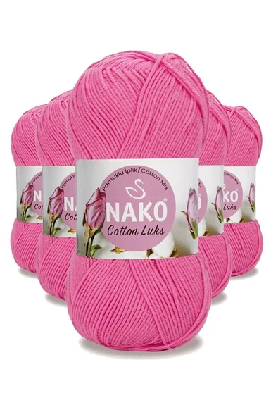 5 Adet Cotton Lüks Yelek Tunik Kazak Bluz Hırka İpi Yünü Koyu Pembe 97550 ürün görseli 1