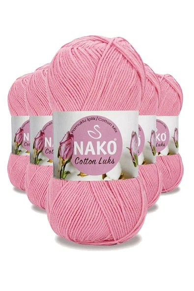 5 Adet Cotton Lüks Yelek Tunik Kazak Bluz Hırka İpi Yünü Pembe 97549 ürün görseli 1