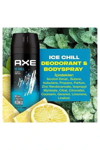2 Adet Axe Ice Chill Erkek Deodorant Sprey 150 ml - Resim 6