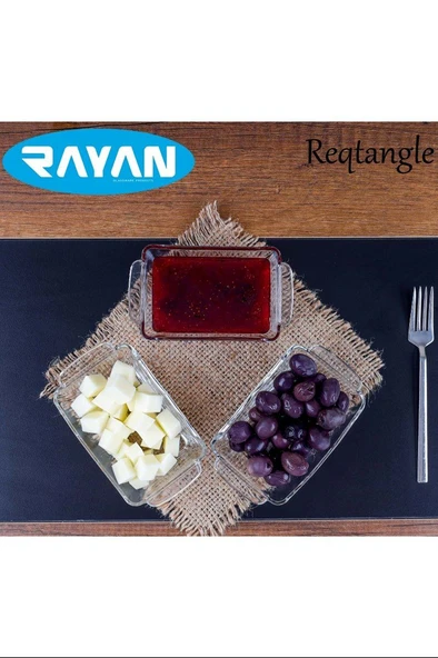 Reqtangle Tekli Dikdörtgen Cam Kahvaltılık Royaleks-81484 ürün görseli 1