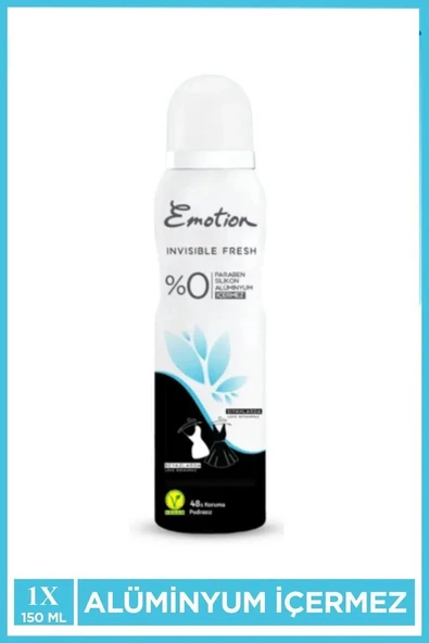 Emotion Invisible Fresh Black & White Kadın Deodorant 150ml Vegan, Leke Bırakmaz ürün görseli 1