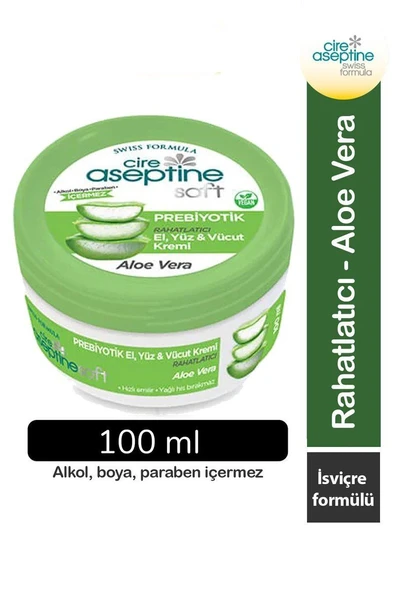 Cire Aseptine Soft Aloe Vera Özlü Yatıştırıcı Besleyici Prebiyotikli Krem 100 ml ürün görseli 1