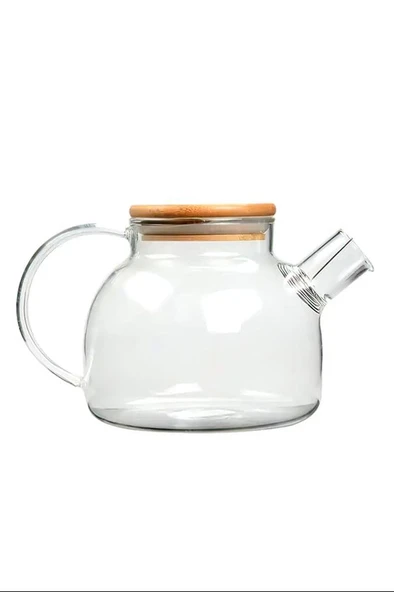 Bambu Kapaklı Borosilikat Cam Demlik 1000ml Royaleks-CM-2000 ürün görseli 1