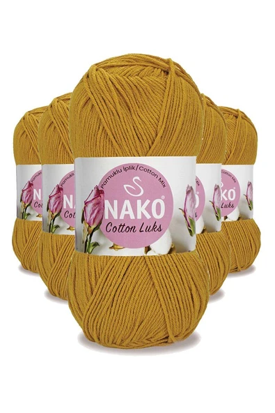 5 Adet Cotton Lüks Yelek Tunik Kazak Bluz Hırka İpi Yünü Hardal 97555 ürün görseli 1