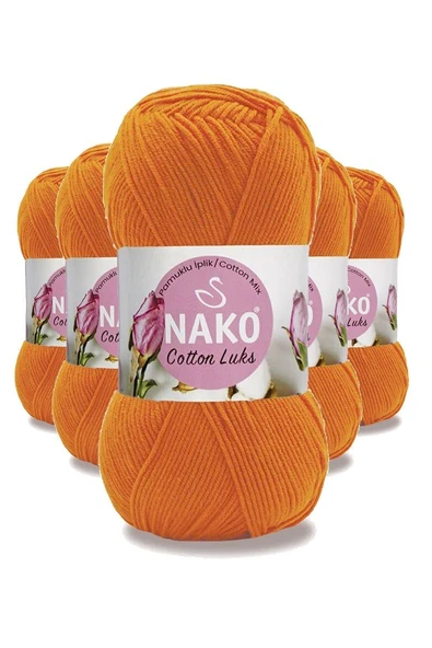 5 Adet Cotton Lüks Yelek Tunik Kazak Bluz Hırka İpi Yünü Turuncu 97552 ürün görseli 1
