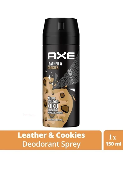 Axe Erkek Sprey Deodorant Leather & Cookies 48 Saat Etkileyeci Koku 150 ml ürün görseli 1