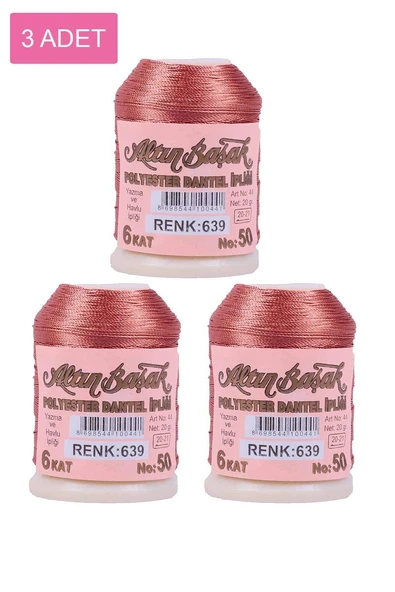 3 Adet Altınbaşak Oya ve Dantel İpi 20 gr - Royaleks - No: 639 ürün görseli 1