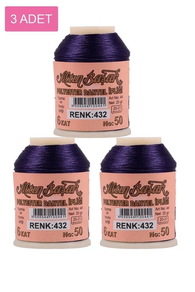 3 Adet Altınbaşak Oya ve Dantel İpi 20 gr - Royaleks - No: 432 ürün görseli 1