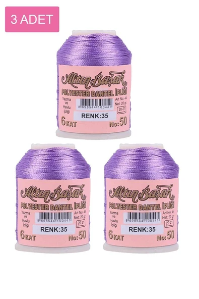 3 Adet Altınbaşak Oya ve Dantel İpi 20 gr - Royaleks - No: 035 ürün görseli 1