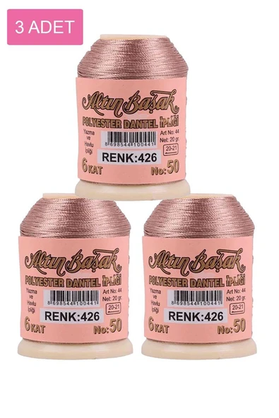 3 Adet Altınbaşak Oya ve Dantel İpi 20 gr - Royaleks - No: 426 ürün görseli 1