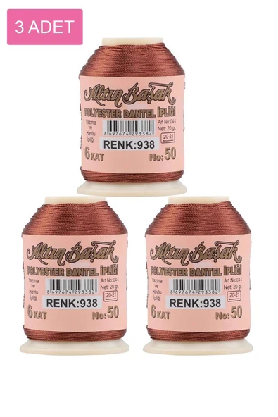 3 Adet Altınbaşak Oya ve Dantel İpi 20 gr - Royaleks - No: 938 ürün görseli 1