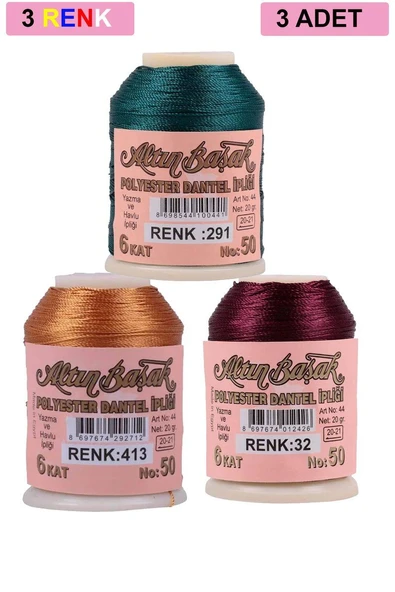 3 Adet Altınbaşak Oya ve Dantel İpi 20 gr - Royaleks - No: 413 - 032 - 291 ürün görseli 1