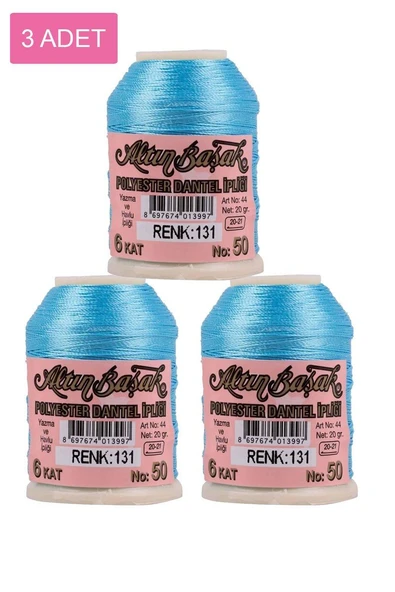 3 Adet Altınbaşak Oya ve Dantel İpi 20 gr - Royaleks - No: 131 ürün görseli 1