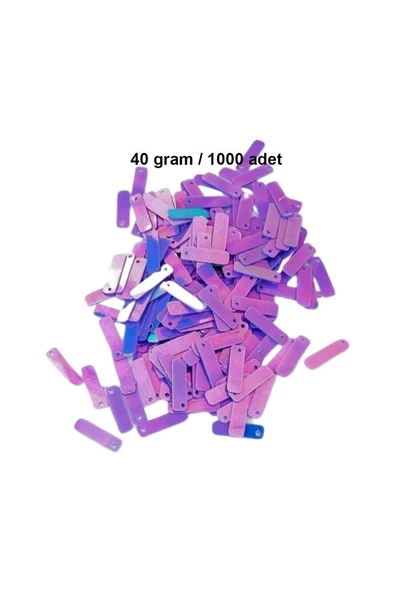 Mor 15 x 5 mm Dantel Oya Yazma Halhal Abiye Lazer Kesim Pul 1000 adet / 40 gram ürün görseli 1