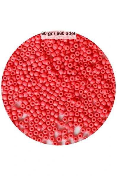 Karpuz Pembesi Renk 4 mm Yaklaşık 660 adet / 60 gram Cam Boncuk Oya Yazma Bileklik ve Kolye ürün görseli 1