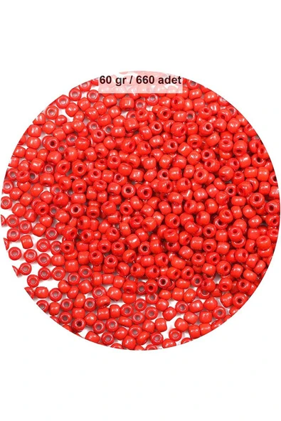Koyu Turuncu Renk 4 mm Yaklaşık 660 adet / 60 gram Cam Boncuk Oya Yazma Bileklik ve Kolye ürün görseli 1