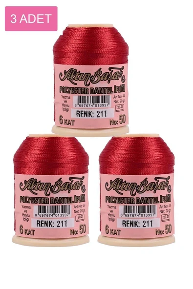 3 Adet Altınbaşak Oya ve Dantel İpi 20 gr - Royaleks - No: 211 ürün görseli 1