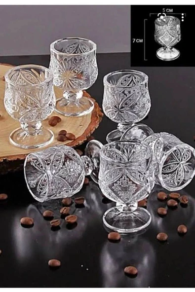 Kristal Kahve Yanı Bardağı 6lı Royaleks-R1720 ürün görseli 1