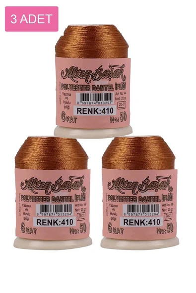 3 Adet Altınbaşak Oya ve Dantel İpi 20 gr - Royaleks - No: 410 ürün görseli 1