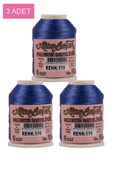 3 Adet Altınbaşak Oya ve Dantel İpi 20 gr - Royaleks - No: 559 ürün görseli 1