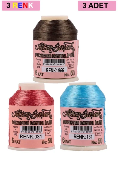 3 Adet Altınbaşak Oya ve Dantel İpi 20 gr - Royaleks - No: 031 - 131 - 956 ürün görseli 1