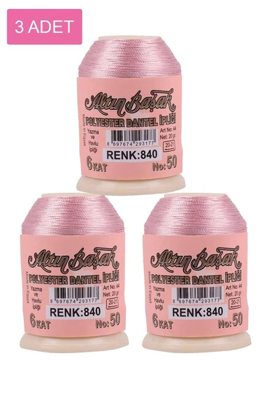 3 Adet Altınbaşak Oya ve Dantel İpi 20 gr - Royaleks - No: 840 ürün görseli 1