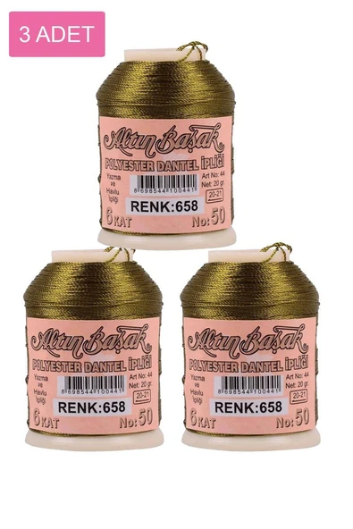 3 Adet Altınbaşak Oya ve Dantel İpi 20 gr - Royaleks - No: 658 ürün görseli 1