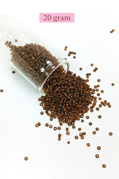 Dökme Cam Kum Boncuk (11/0) 2 mm - 20 Gram -  Çok Koyu Turuncu - BNC029 ürün görseli 1
