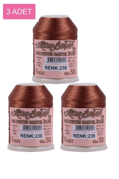 3 Adet Altınbaşak Oya ve Dantel İpi 20 gr - Royaleks - No: 239 ürün görseli 1