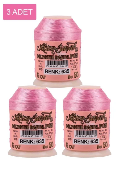 3 Adet Altınbaşak Oya ve Dantel İpi 20 gr - Royaleks - No: 635 ürün görseli 1