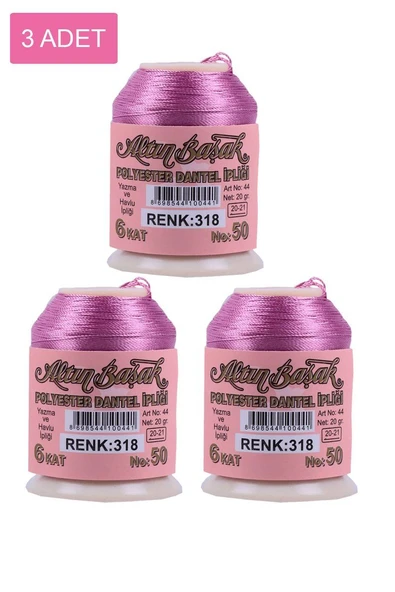 3 Adet Altınbaşak Oya ve Dantel İpi 20 gr - Royaleks - No: 318 ürün görseli 1