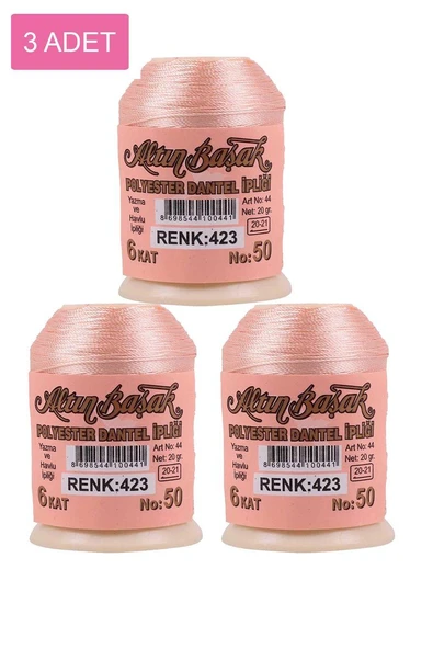 3 Adet Altınbaşak Oya ve Dantel İpi 20 gr - Royaleks - No: 423 ürün görseli 1