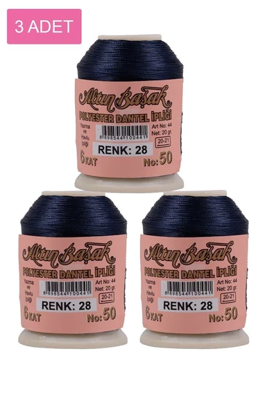 3 Adet Altınbaşak Oya ve Dantel İpi 20 gr - Royaleks - No: 028 ürün görseli 1