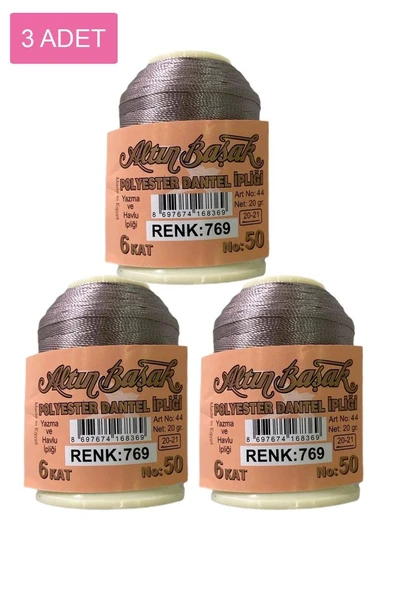 3 Adet Altınbaşak Oya ve Dantel İpi 20 gr - Royaleks - No: 769 ürün görseli 1