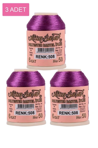 3 Adet Altınbaşak Oya ve Dantel İpi 20 gr - Royaleks - No: 508 ürün görseli 1