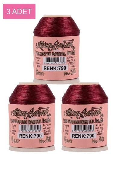 3 Adet Altınbaşak Oya ve Dantel İpi 20 gr - Royaleks - No: 790 ürün görseli 1