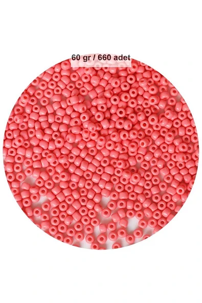 Pembe Renk 4 mm Yaklaşık 660 adet / 60 gram Cam Boncuk Oya Yazma Bileklik ve Kolye ürün görseli 1