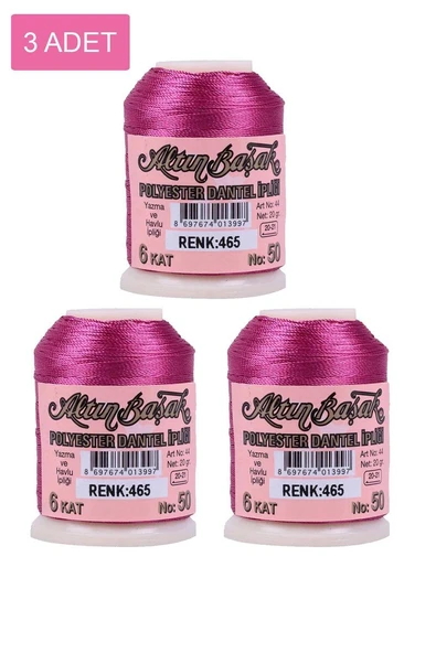 3 Adet Altınbaşak Oya ve Dantel İpi 20 gr - Royaleks - No: 465 ürün görseli 1