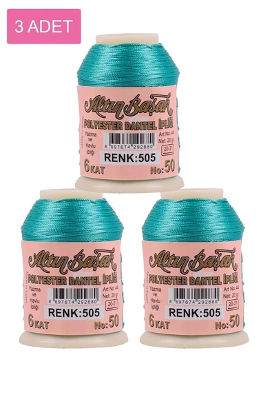 3 Adet Altınbaşak Oya ve Dantel İpi 20 gr - Royaleks - No: 505 ürün görseli 1