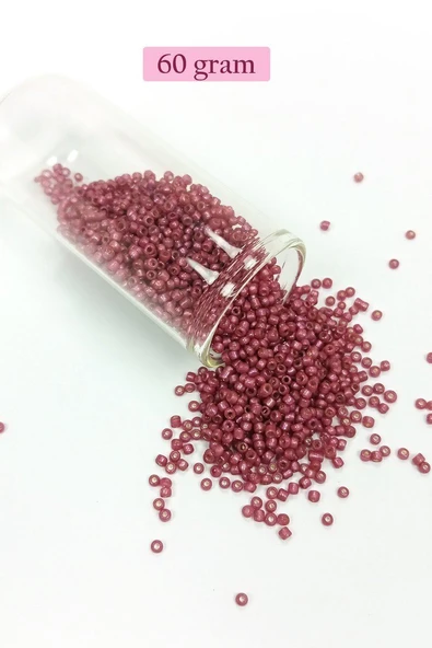 Dökme Cam Kum Boncuk (11/0) 2 mm - 60 Gram -  Koyu Pembe - BNC046 ürün görseli 1