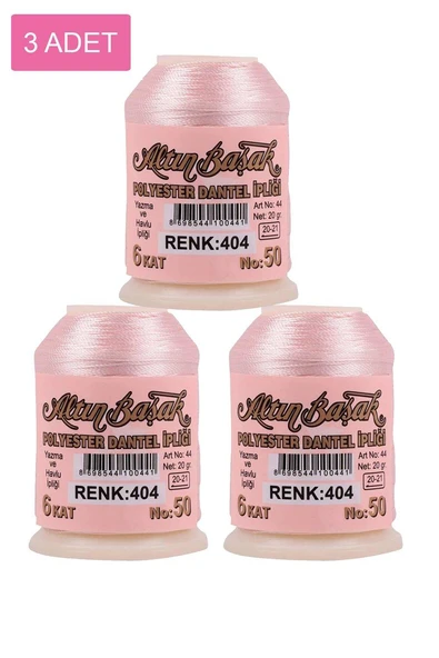 3 Adet Altınbaşak Oya ve Dantel İpi 20 gr - Royaleks - No: 404 ürün görseli 1
