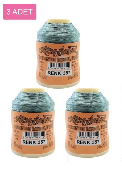 3 Adet Altınbaşak Oya ve Dantel İpi 20 gr - Royaleks - No: 357 ürün görseli 1